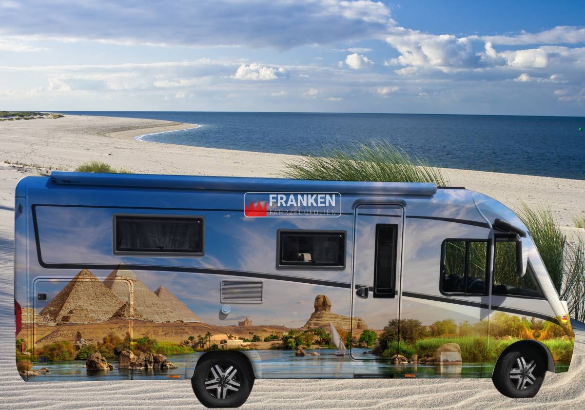 Wohnmobil Folierung Idee Motiv Pyramiden
